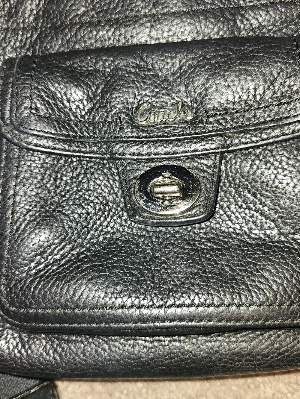 COACH Black Leather Crossbody Bag